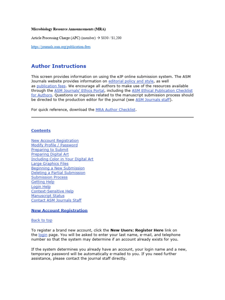 Guía para Autores Microbiology Resource Announcements PDF Password