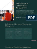 Introduction To Construction Management