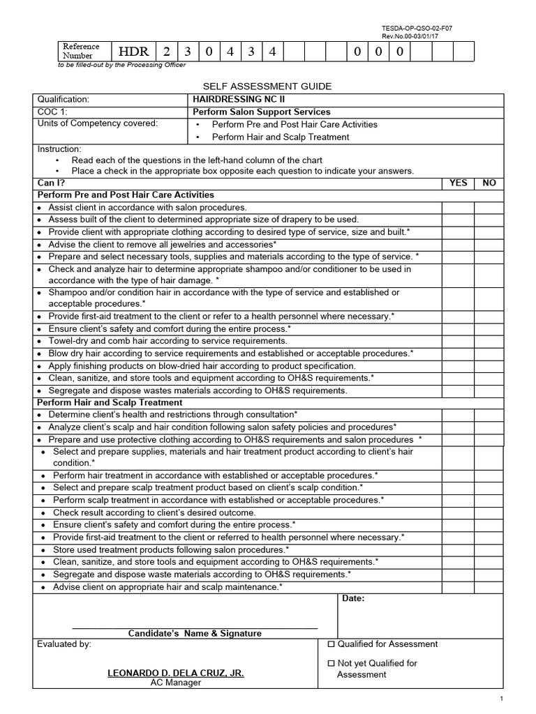 Hairdressing NC II SAG PDF Hair Care Hairstyle