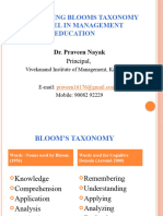Implementation ofBloom'sTaxonomyusing TEL in ManagementEducation - DR Praveen Nayak