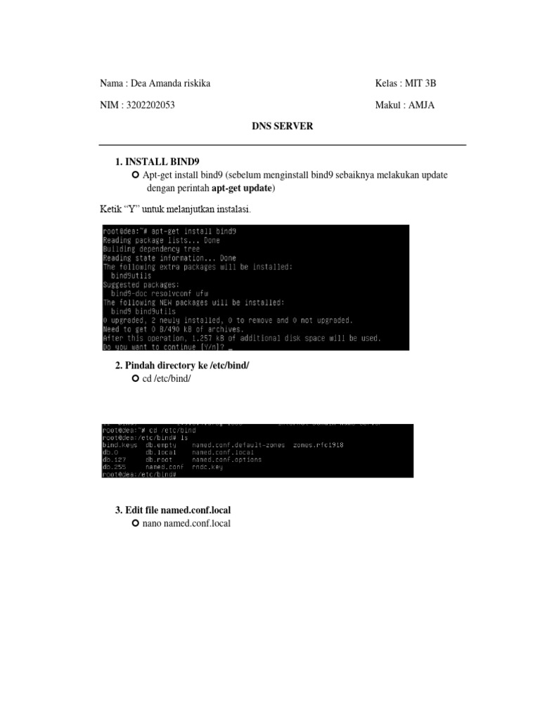 Panduan Instalasi DNS Server BIND9 | PDF | Komputer