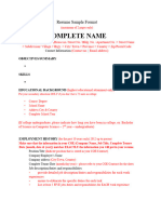 Resume Format