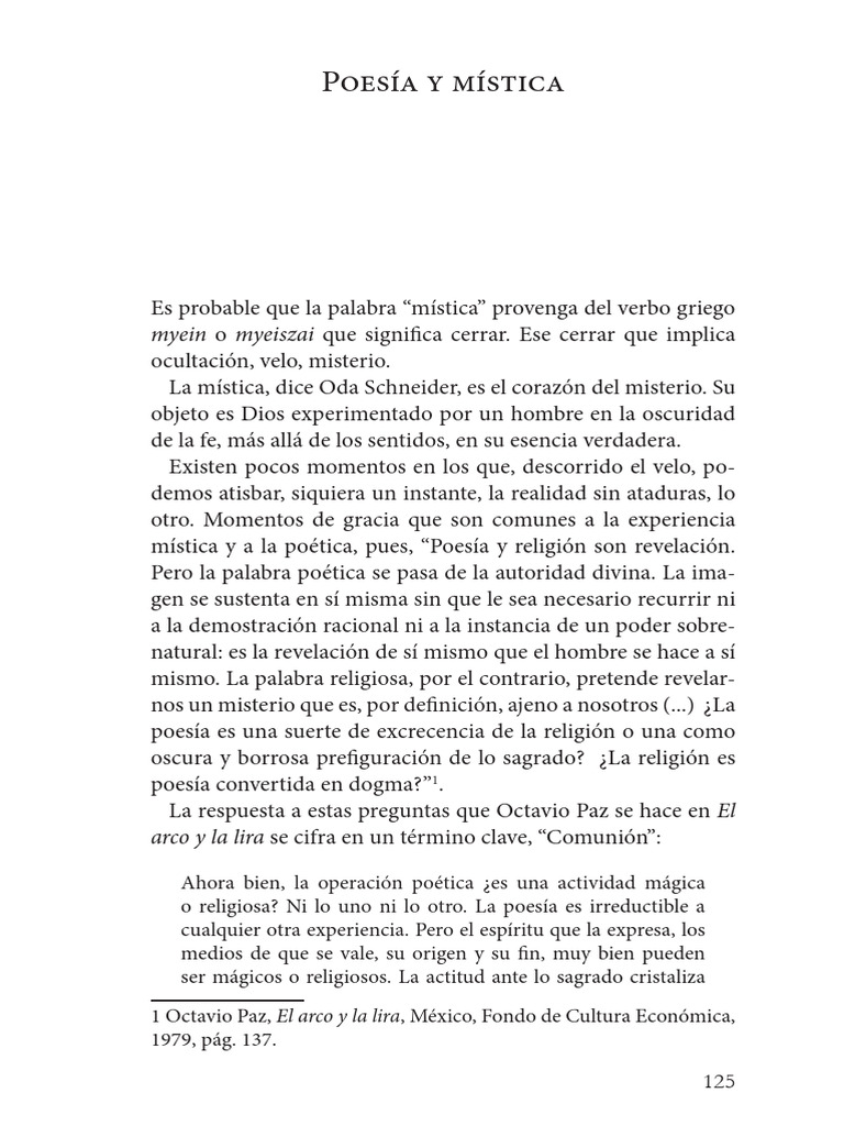 Poesía y Mística | PDF | Misticismo | Juan de la cruz