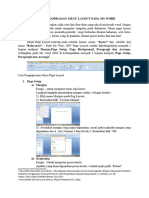 Cara Pengoprasian Menu Layout Pada MS Word