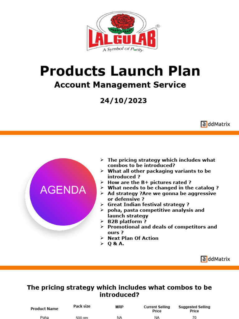 Product Launch Strategy for Poha & Pasta | PDF | Brand | Sales