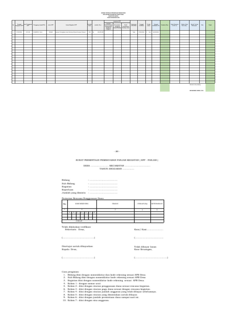 Form. Pengajuan SPP | PDF
