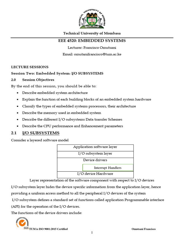 2C - IO Subsystem | PDF | Input/Output | Central Processing Unit
