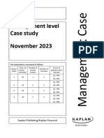 Management Level Case Study November 2023: Mock Exam H