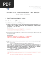 Test - Exam - Solution - Introduction For Embedded Systems