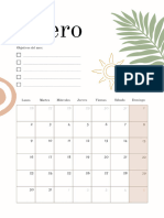 Plantilla Calendario Mensual 2023 Boho Minimalista Nude