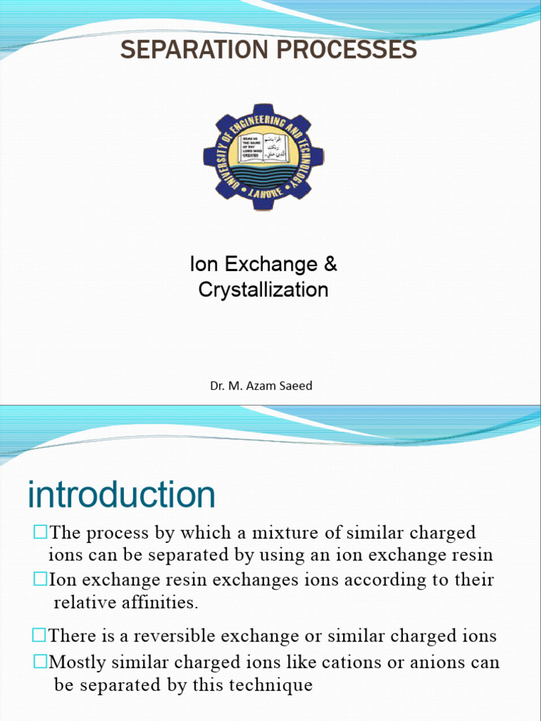 Ion Exchange Resins and Their Applications | PDF | Ion Exchange | Ion