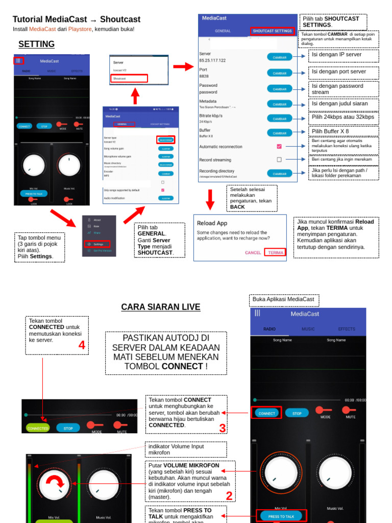 Tut MEDIACAST 2 Shoutcast | PDF