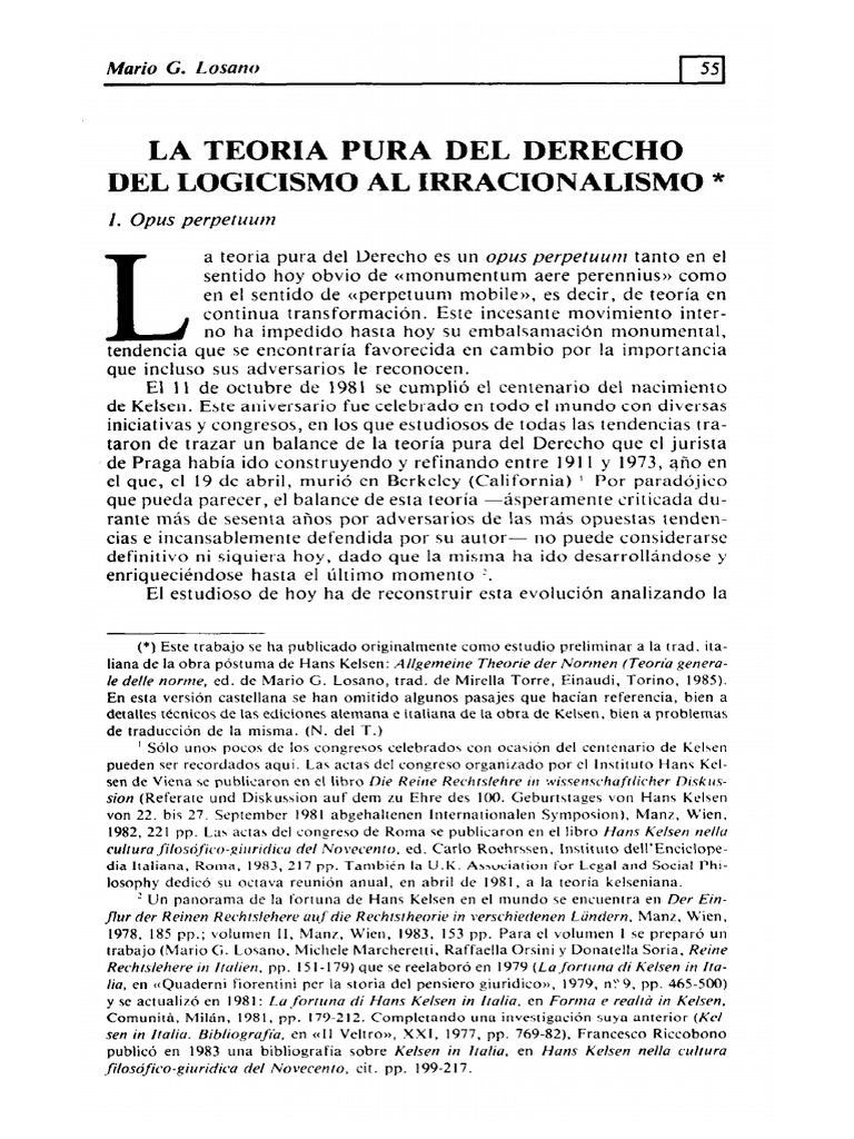La Teora Pura Del Derecho Del Logicismo Al Irracionalismo 0 | PDF
