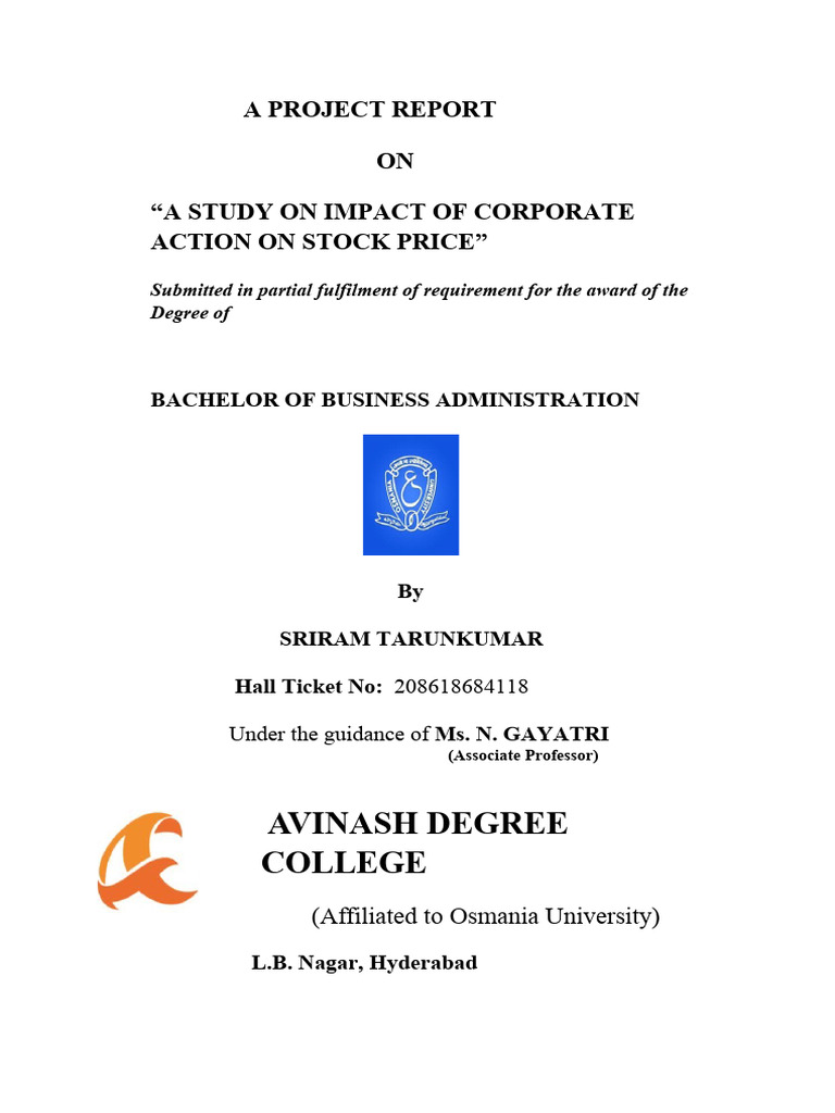 Impact of Corporate Actions on Stock Prices | PDF | Stocks | Mergers ...