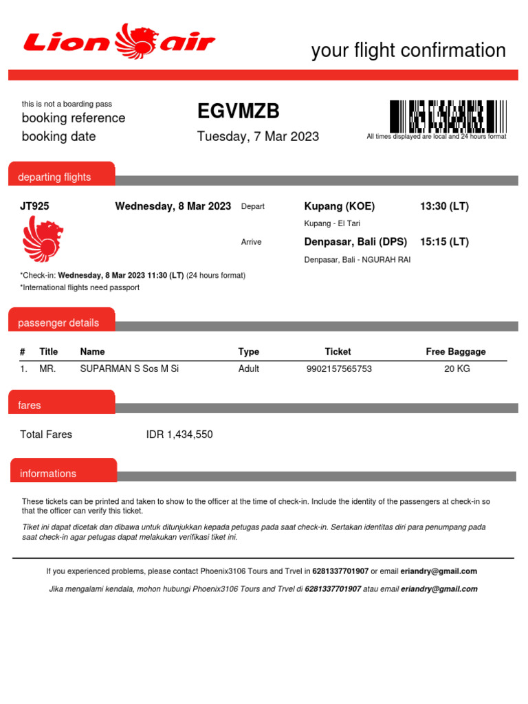 Flight Confirmation Details | PDF