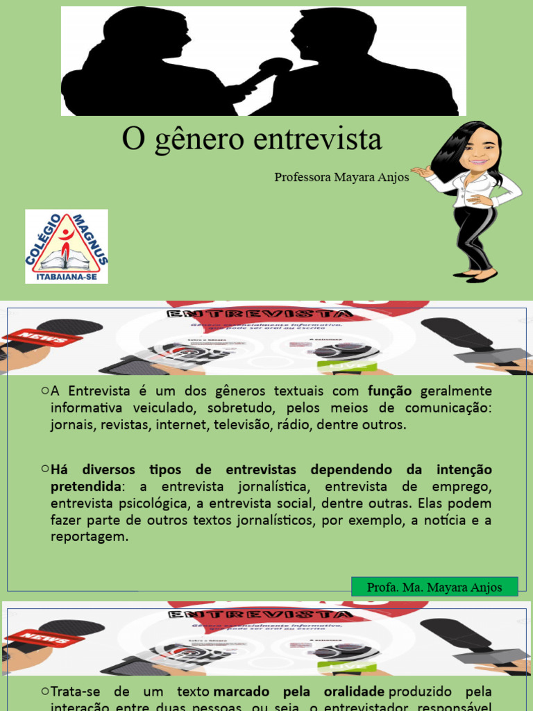 Gênero Textual: Entrevista para 9º Ano | PDF | Entrevista | Jornalismo