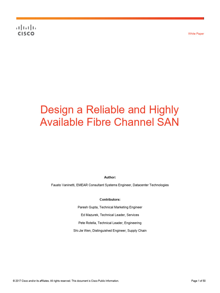 Design A Reliable and Highly Available Fibre Channel | PDF ...