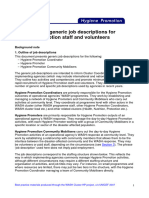 Global WASH Cluster Generic Job Profiles and Advice in Hygiene Promotion