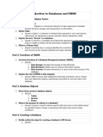 Worksheet: Introduction To Databases and DBMS: Part 1: Important Database Terms