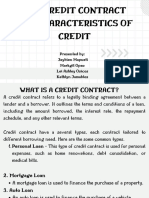 The Credit Contract and Characteristics of Credit