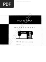 Kenmore 14/84/1500 Sewing Machine Instruction Manual