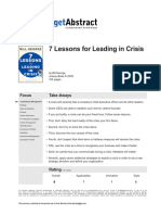 Seven Lessons For Leading in Crisis George e