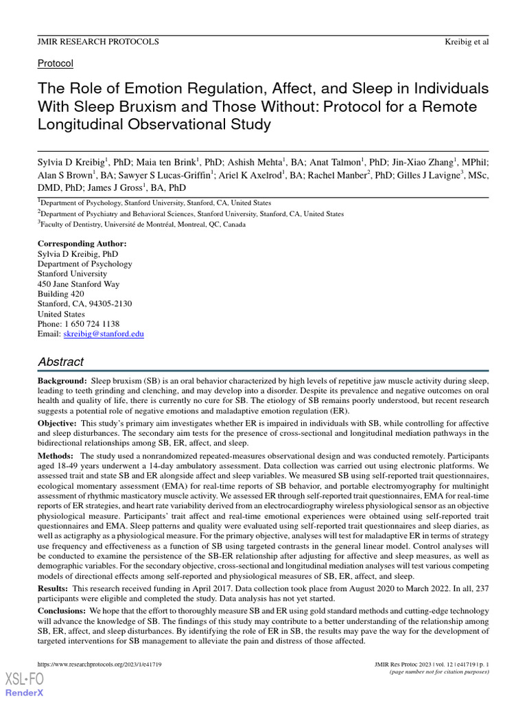 The Role of Emotion Regulation, Affect, and Sleep in Individuals With ...
