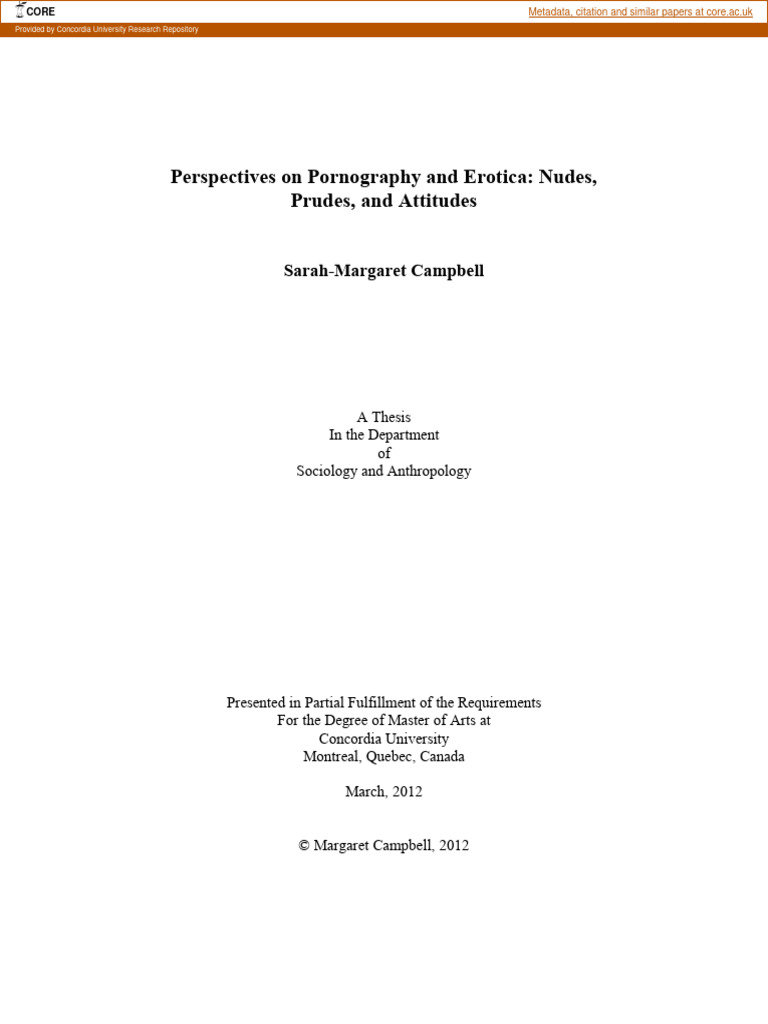 Perspectives On Pornography and …