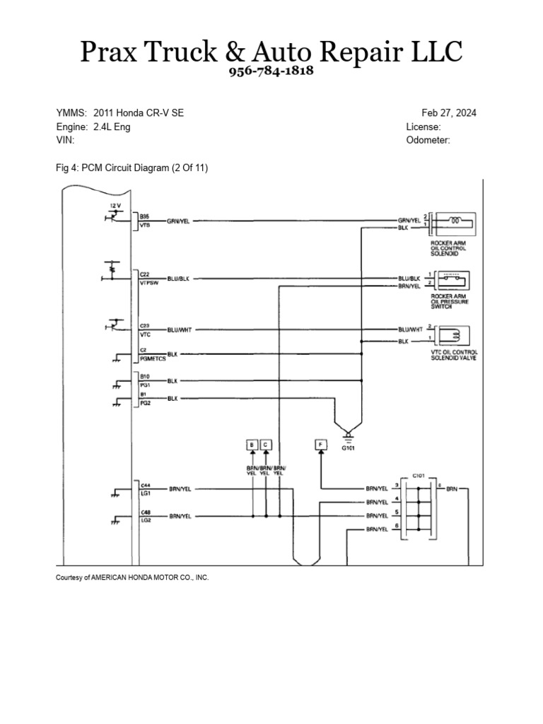 Prax Truck & Auto Repair LLC Ymms Feb 27, 2024 Engine 2.4L Eng