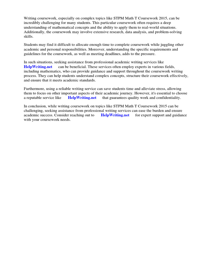STPM Math T Coursework Writing Guide | PDF | Mathematics | Statistics