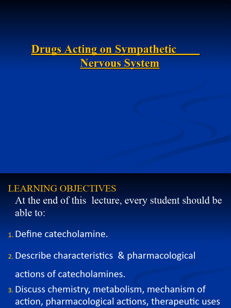 Sympathomimetic Drugs Overview | PDF | Norepinephrine | Stimulant