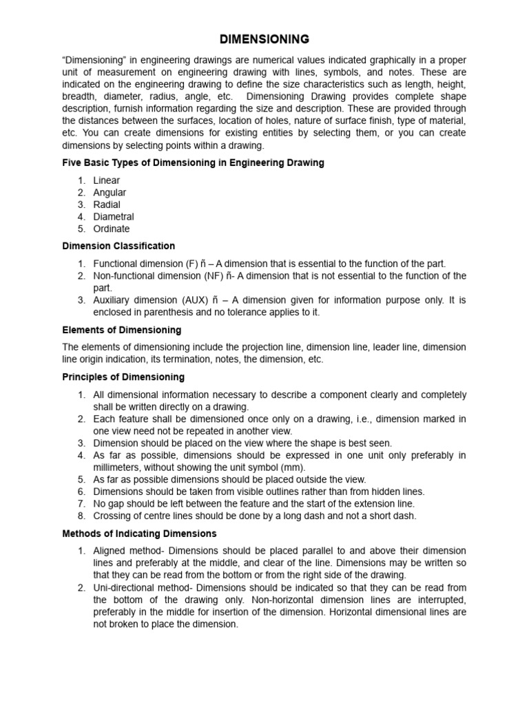 Drafting 9 - Dimensioning | PDF | Dimension | Drawing