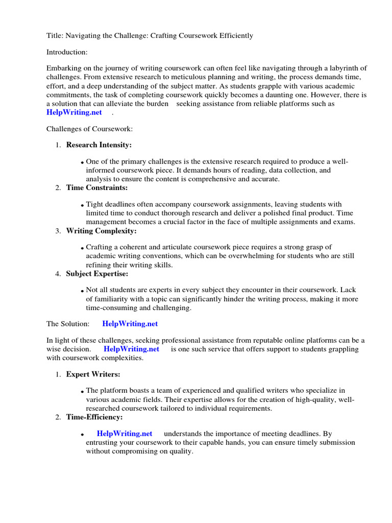 How To Do Coursework Quickly PDF Thesis Essays