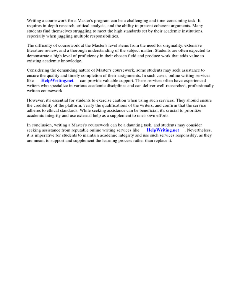 Coursework Masters | PDF | Academic Degree | Master's Degree