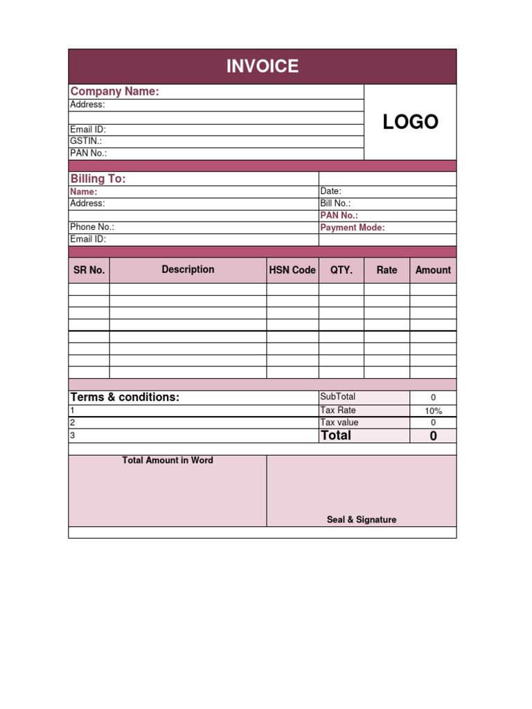 Invoice Format in PDF 07 | PDF