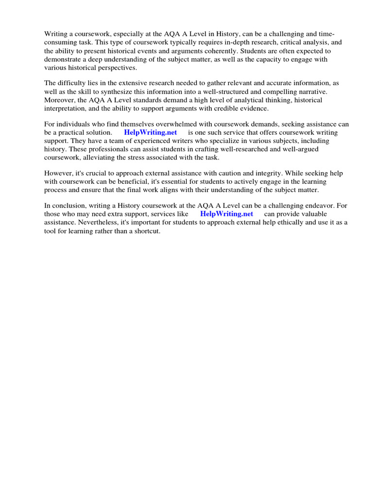 History Coursework Aqa A Level | PDF | Historian | Gce Advanced Level ...