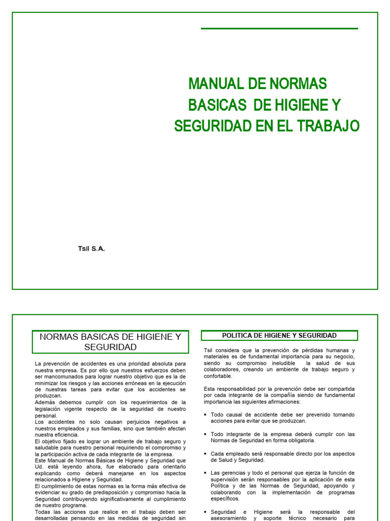 Normas de Higiene y Seguridad Laboral | PDF | Cuchillo | Valores