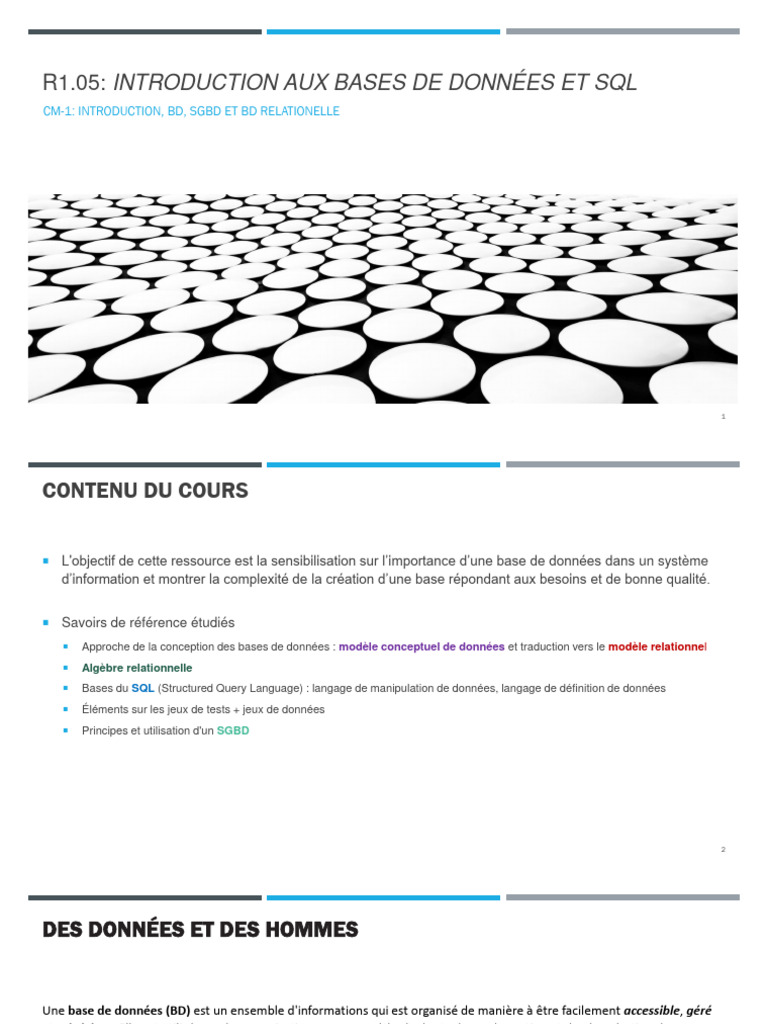 Introduction aux bases de données SQL | PDF | Bases de données | Base ...