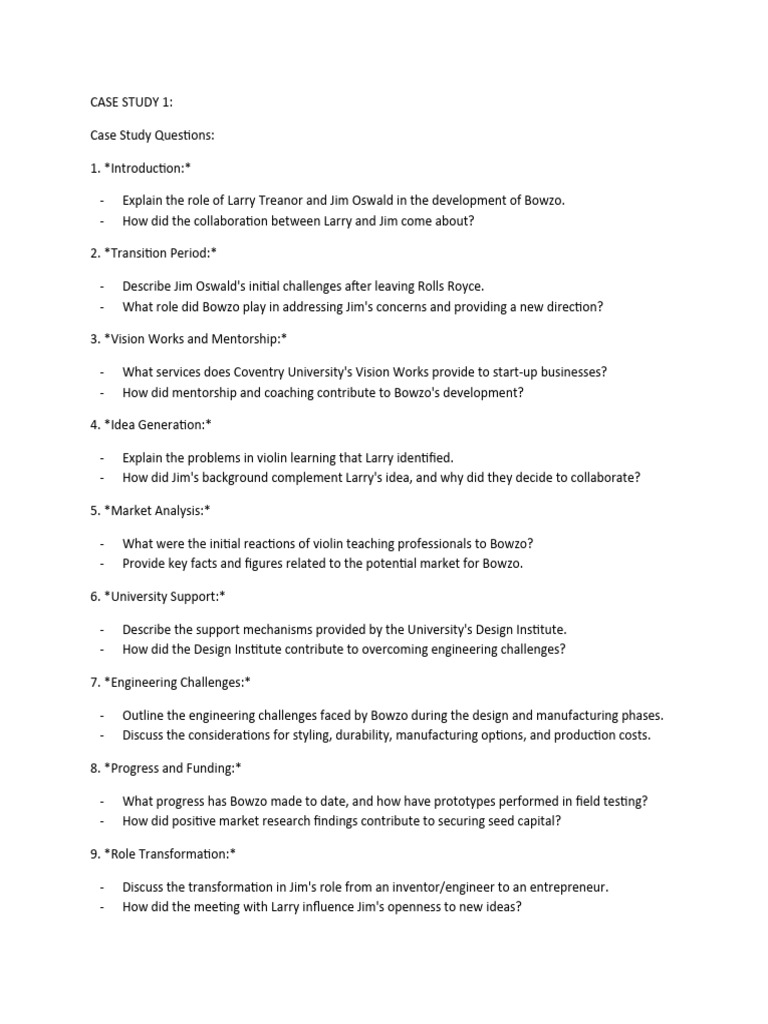 CASE STUDY Entreprenure | PDF | Entrepreneurship | Mentorship
