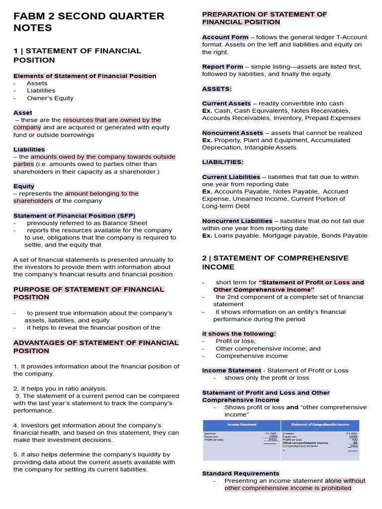 FABM 2 Second Quarter Financial Review | PDF | Balance Sheet | Expense