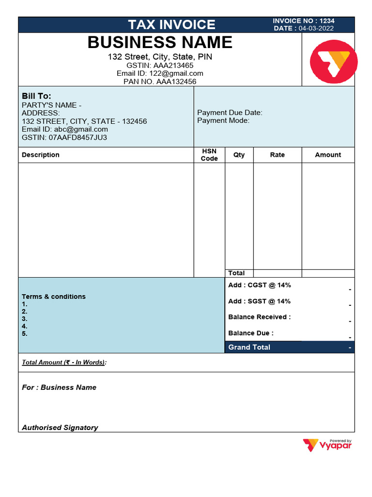 Tax Invoice Format in Word | PDF | Finance & Money Management