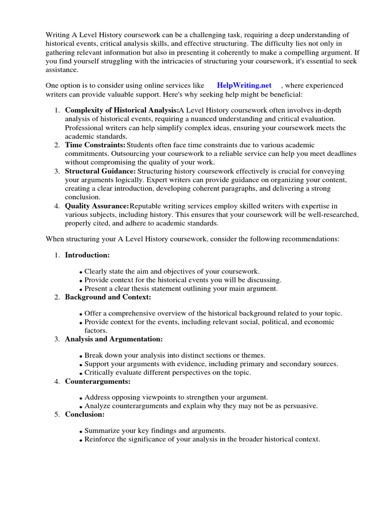 How To Structure A Level History Coursework | PDF | Critical Thinking ...