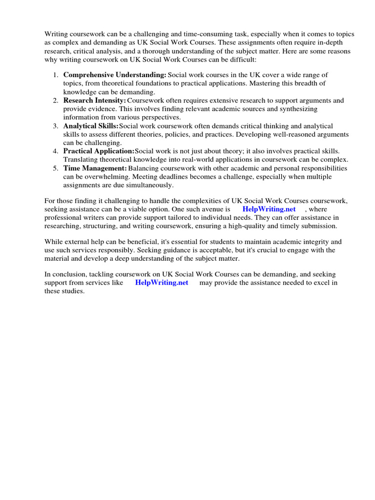 Uk social work courses pdf social work academic degree