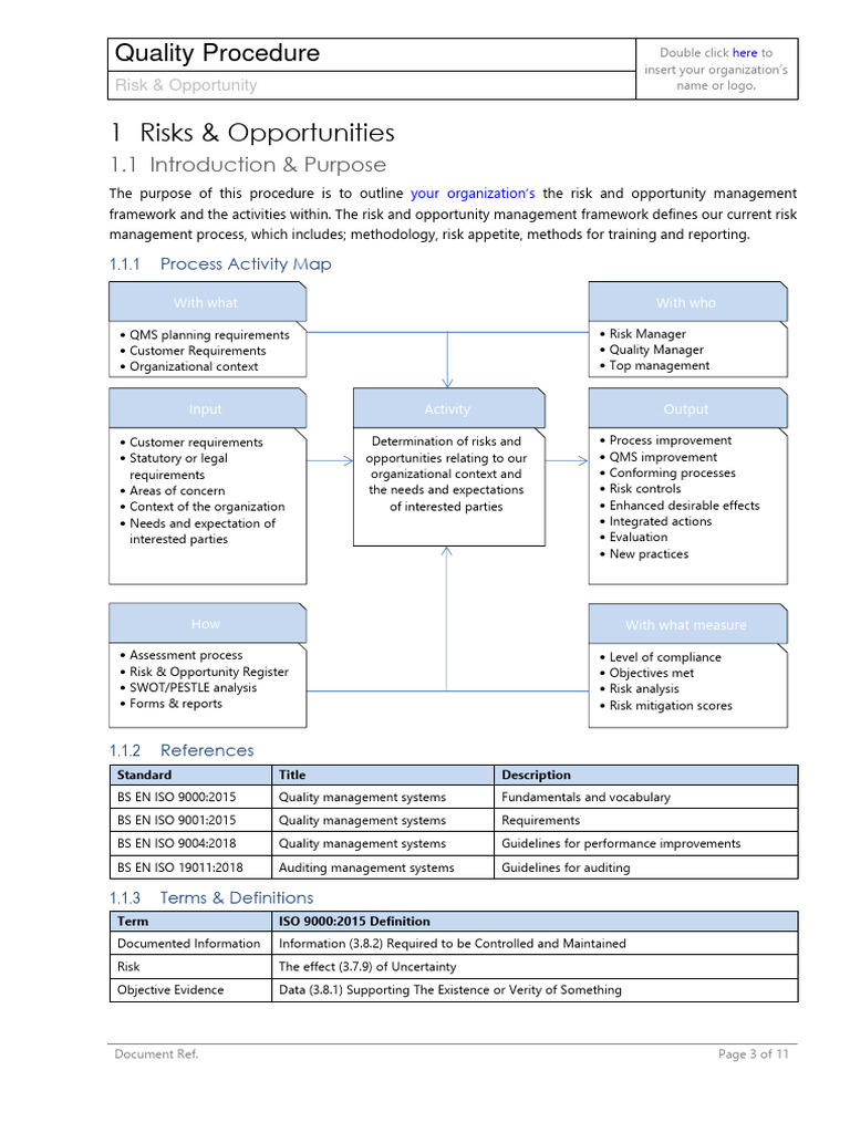Risk & Opportunity Turtle Diagram | PDF | Risk | Quality Management System