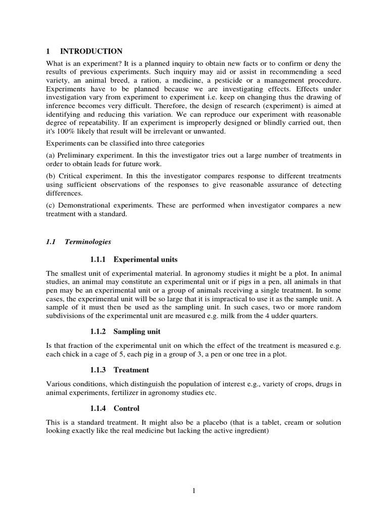 Understanding Experimental Design Basics | PDF | Statistical Hypothesis ...