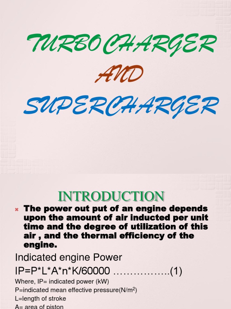Turbocharger and Supercharger PDF Turbocharger Internal
