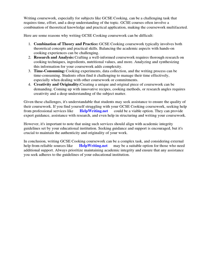 Gcse Cooking Coursework | PDF | Cooking | Recipe