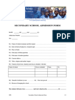 SS Admission Form 2013