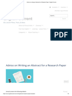 Advice On Writing An Abstract For A Research Paper - English Current