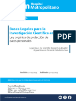 Bases Legales para La Investigación Científica en Ecuador